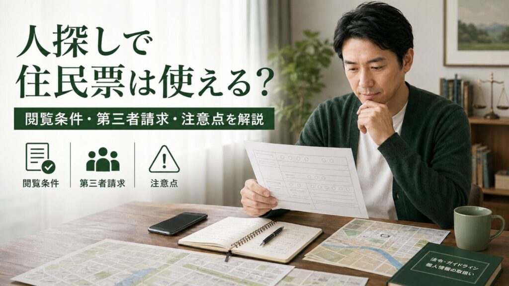 人探しで住民票が使えるかを相談前に整理しているイメージ