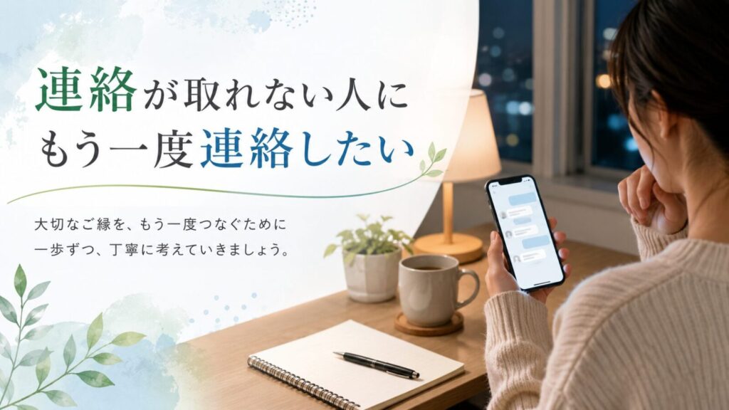 連絡が取れない人にもう一度連絡したい時の確認方法を示すイメージ