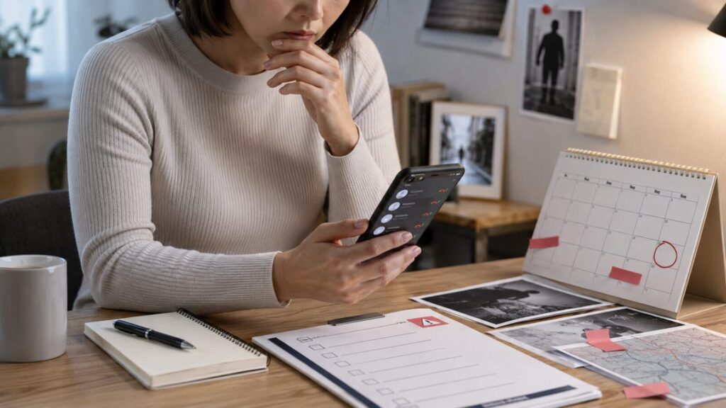 連絡が取れない相手の危険サインを確認し警察相談を検討するイメージ