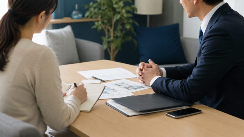 娘や孫の安否確認について探偵に相談する場面