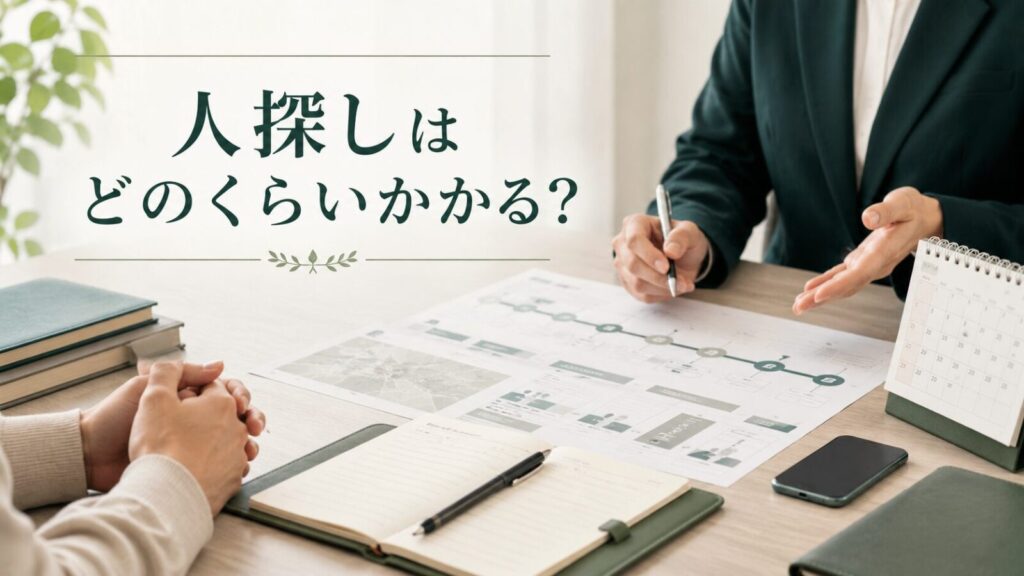 人探しにかかる期間を相談前に確認するイメージ