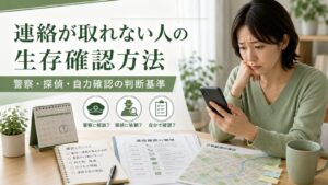 連絡が取れない人の生存確認方法を解説する記事のアイキャッチ画像